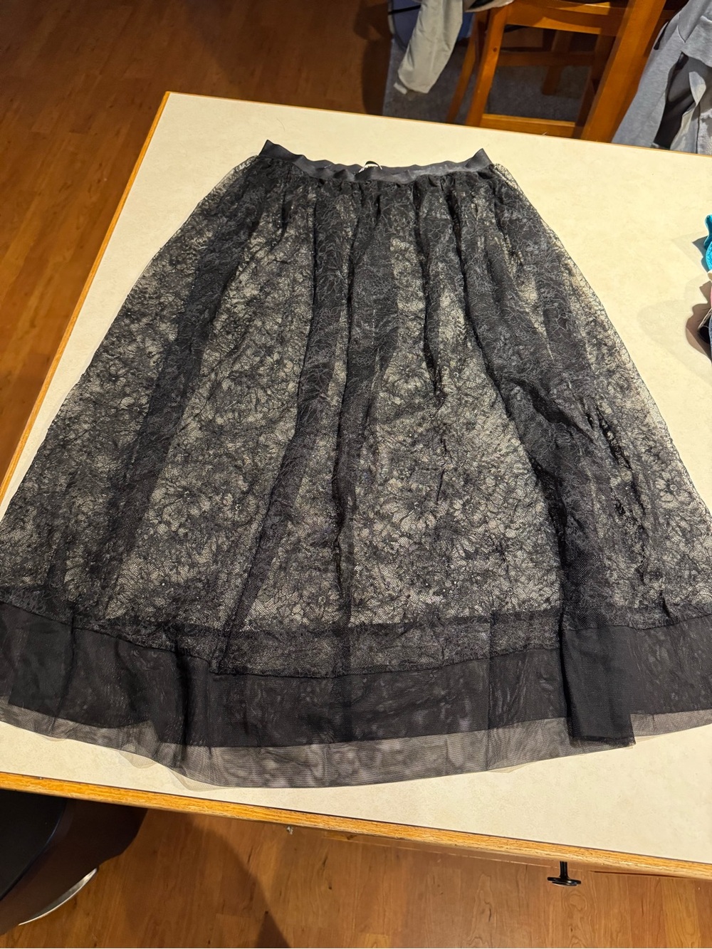 Victoria's Secret Black Lace Midi Skirt